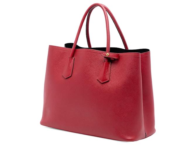 Borsa Double Saffiano Cuir Prada Rossa Medium Rosso - vista 2