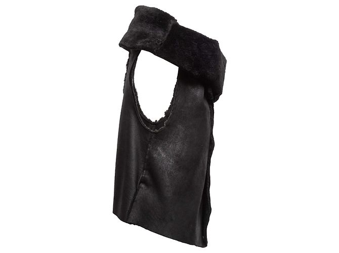 Maison Martin Margiela Chaleco de shearling negro MM6 Maison Margiela Talla US S - vista 2