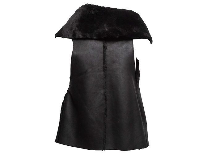 Maison Martin Margiela Chaleco de shearling negro MM6 Maison Margiela Talla US S - vista 3