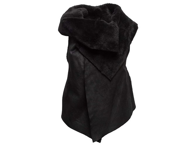 Maison Martin Margiela Chaleco de shearling negro MM6 Maison Margiela Talla US S - vista 4