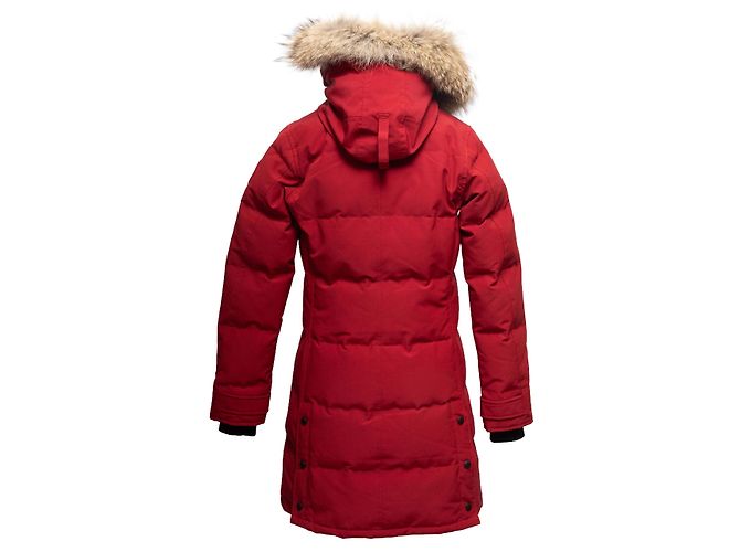 Abrigo puffer con capucha con ribete de pelo rojo Canada Goose Talla US S Roja - vista 4