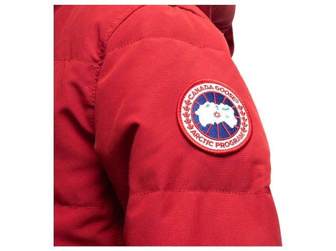 Abrigo puffer con capucha con ribete de pelo rojo Canada Goose Talla US S Roja - vista 6