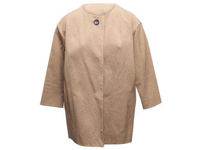 Cappotto senza collo Isabel Marant color Tan Taglia US 2 Beige - vista 2