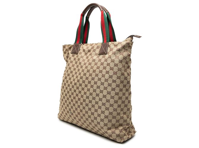 Tote Verticale Gucci GG Canvas Web marrone - vista 2