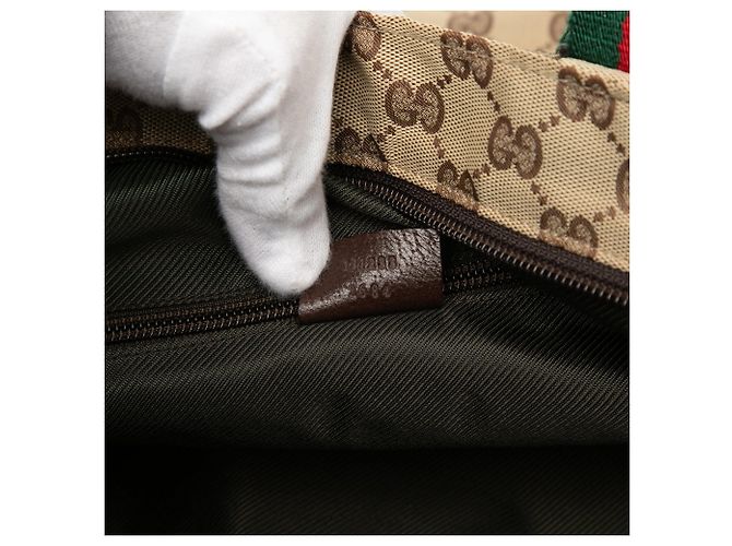 Tote Verticale Gucci GG Canvas Web marrone - vista 6