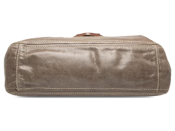 Borsa a tracolla Prada Vitello Shine Push Lock marrone - vista 3