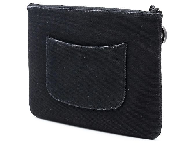 Clutch Chanel Medium Canvas La Pausa Zip O Case Nera Nero - vista 2