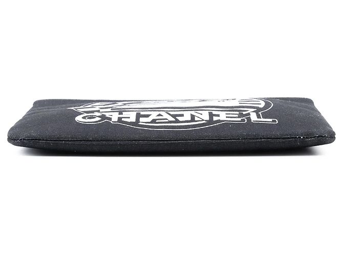 Clutch Chanel Medium Canvas La Pausa Zip O Case Nera Nero - vista 3