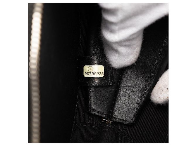 Borsa satchel Chanel Black Patent Round As Earth Nero - vista 6