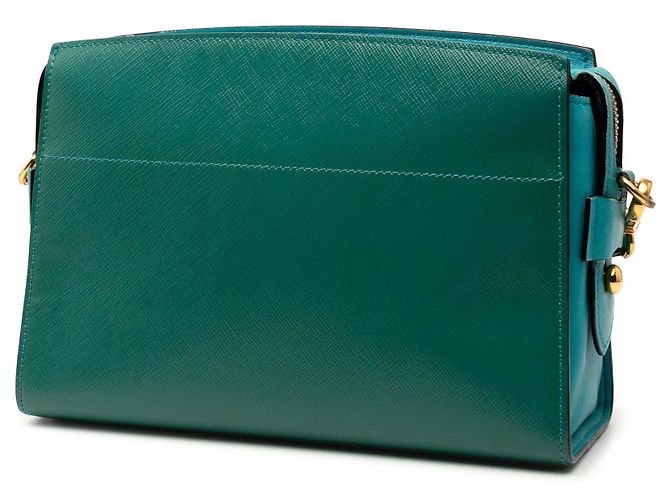 Borsa a tracolla Esplanade Bicolor Saffiano Vernice verde Prada - vista 2