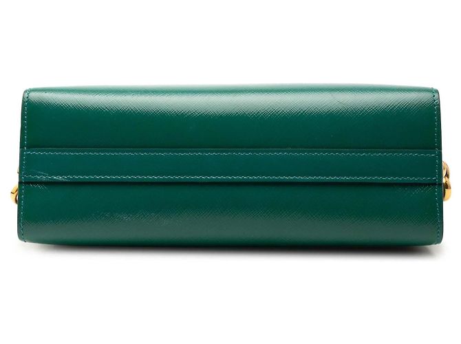Borsa a tracolla Esplanade Bicolor Saffiano Vernice verde Prada - vista 3