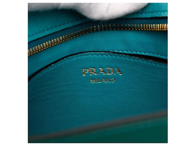 Borsa a tracolla Esplanade Bicolor Saffiano Vernice verde Prada - vista 5