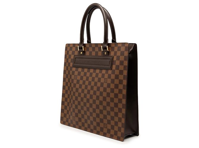 Borsa Tote Louis Vuitton Damier Ebene Venice Sac Plat GM Marrone - vista 2