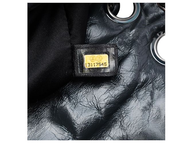 Borsa a tracolla Chanel Medium Glazed Calfskin Twisted Flap nera Nero - vista 5