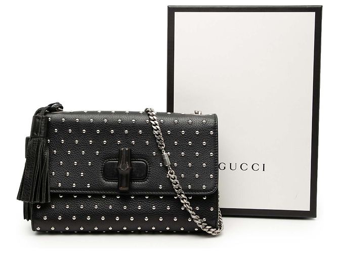Gucci Medium Studded Leather Miss Bamboo Umhängetasche schwarz - Ansicht 9