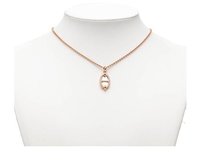 Collana con pendente Maillon placcato oro rosa Mini Hermès Gold D'oro - vista 4