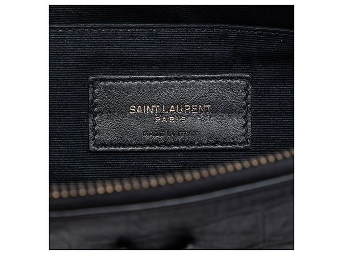 Clutch Monogram in pelle con stampa coccodrillo nera Saint Laurent Nero - vista 5