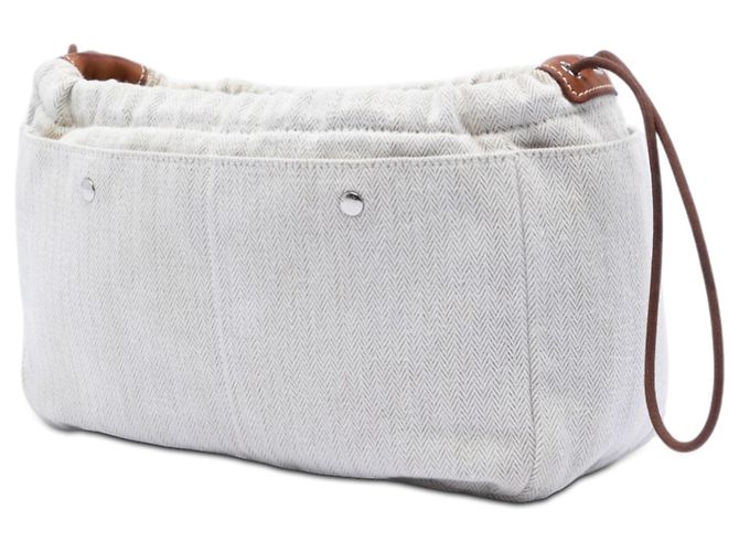 Pochette 25 in tela marrone e Barenia Fourbi Hermès - vista 2