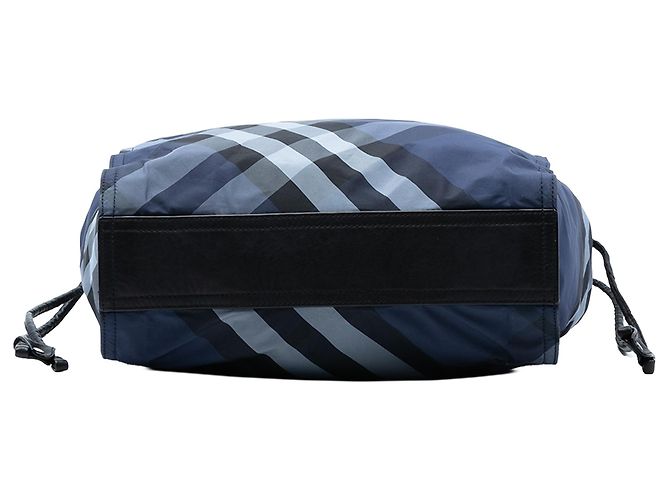 Tote de nylon Burberry Supernova Check azul com fivela - vista 3