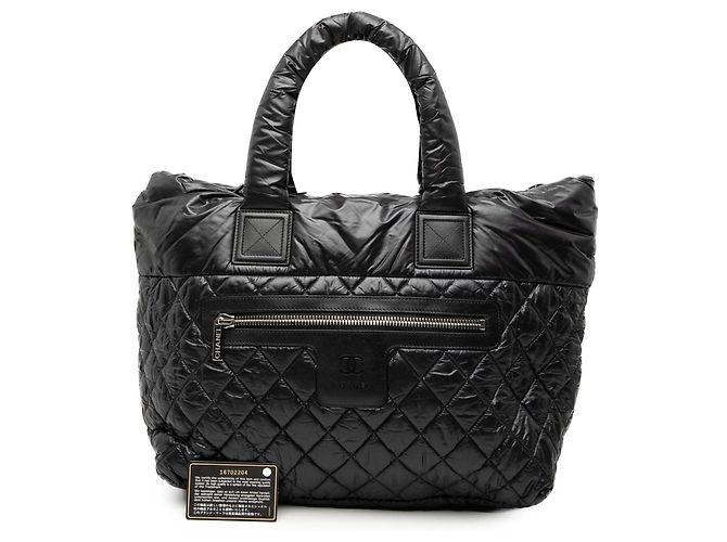 Black Chanel Medium Quilted Nylon Reversible Coco Cocoon Tote Schwarz - Ansicht 8