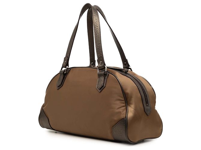Borsa Burberry in nylon marrone - vista 2