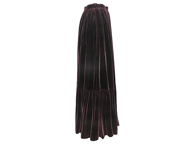 Falda Maxi de Terciopelo Plum Oscar de la Renta Talla US 4 Púrpura - vista 2