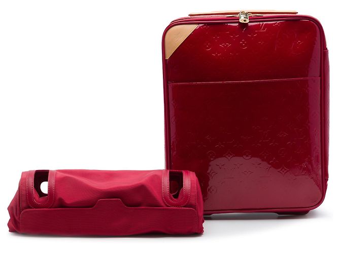 Borsa da viaggio Louis Vuitton Monogram Vernis Pegase 45 rossa Rosso - vista 7