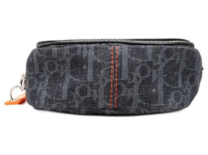 Portamonete Flight in denim blu Dior Oblique - vista 3