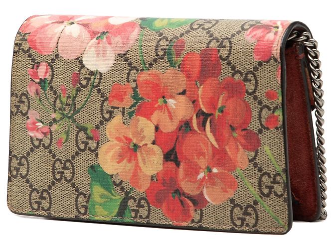 Dionysus Borsa a tracolla Gucci Mini GG Supreme Blooms beige - vista 2
