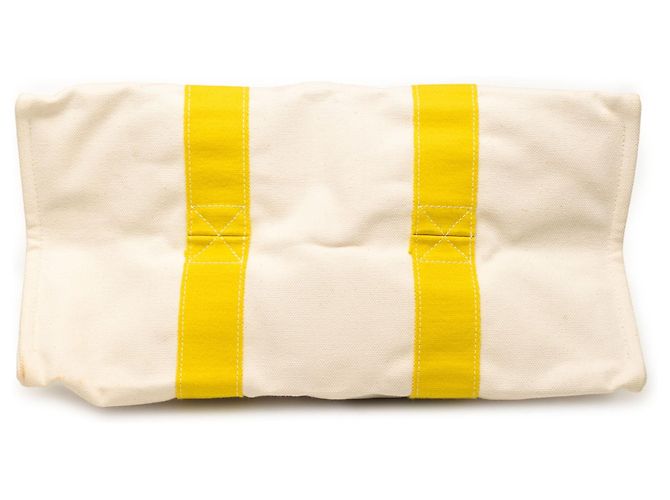 Tote GM em lona amarela Hermès Bora Bora Amarelo - vista 3