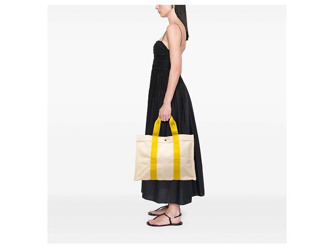 Tote GM em lona amarela Hermès Bora Bora Amarelo - vista 7