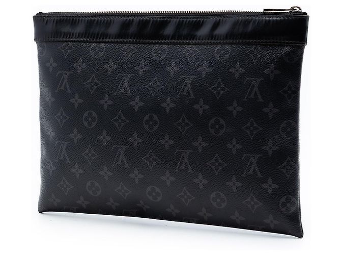 Pochette GM Discovery Louis Vuitton Monogram Eclipse nera - Clutch Nero - vista 2