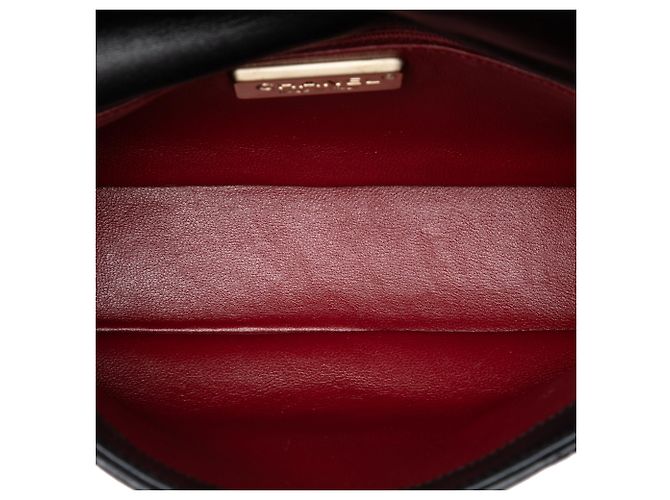 Bolsa de ombro Chanel Westminster em pele de cordeiro acolchoada preta Medium com aba de pérolas Preto - vista 4