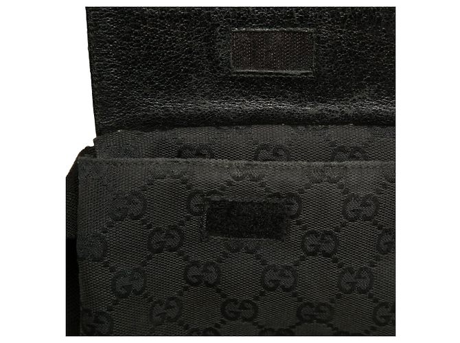 Borsa a tracolla Gucci GG Canvas con doppia tasca nera Nero - vista 7