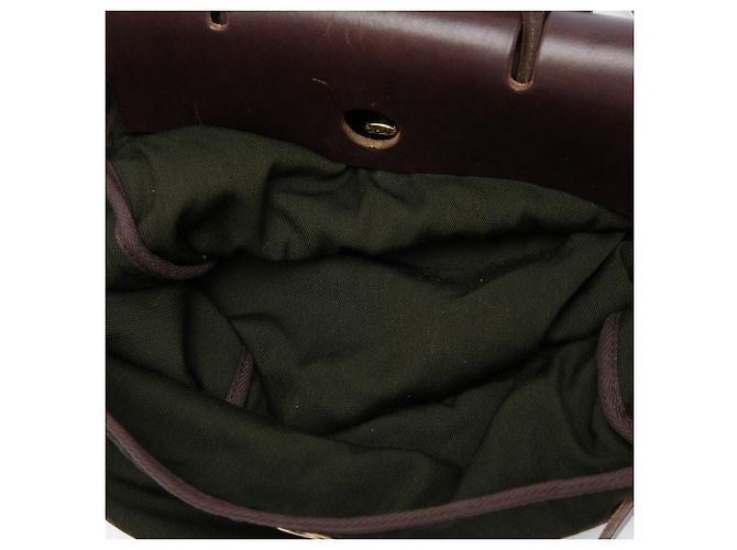 Zaino Hermès Toile Herbag GM verde - vista 4