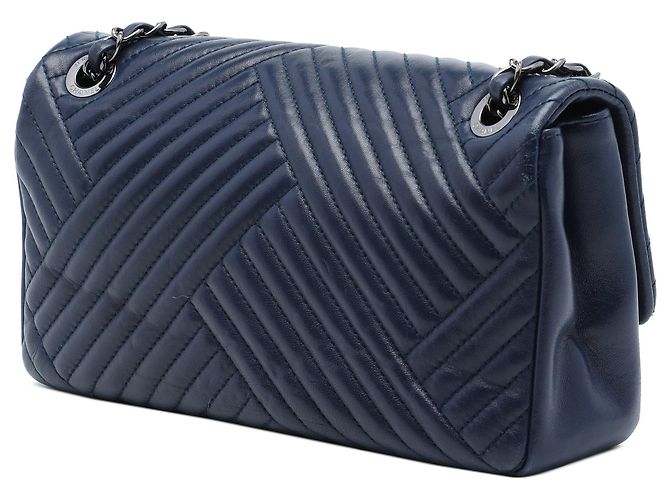 Borsa a tracolla Chanel Medium Lambskin CC Crossing Flap Blu - vista 2