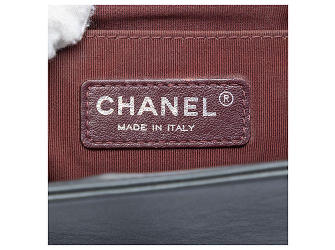 Borsa a tracolla Chanel Old Medium Chevron Lambskin Boy Flap grigia Grigio - vista 5