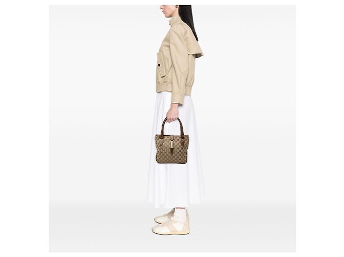 Borsa Jackie Tote Gucci GG Canvas Beige - vista 6