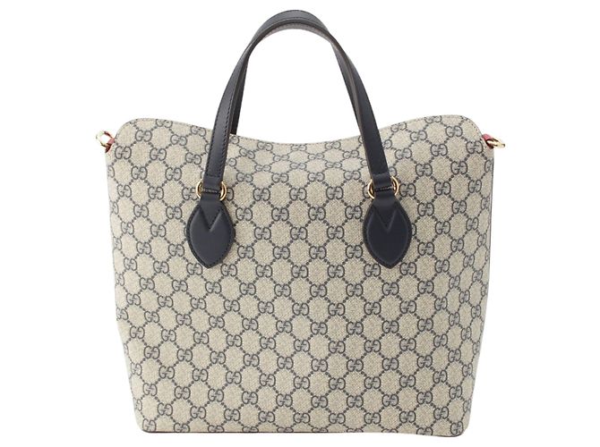 Borsa Tote e Borsa a tracolla Gucci GG Supreme Linea A Beige - vista 4