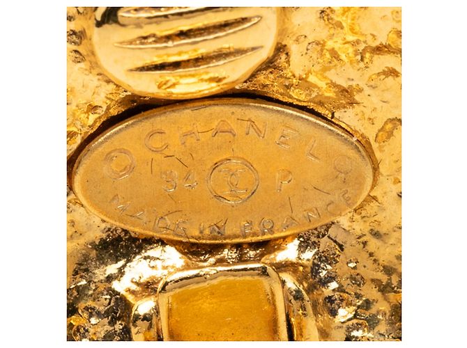 Orecchini a clip rotondi Chanel CC placcati oro D'oro - vista 3