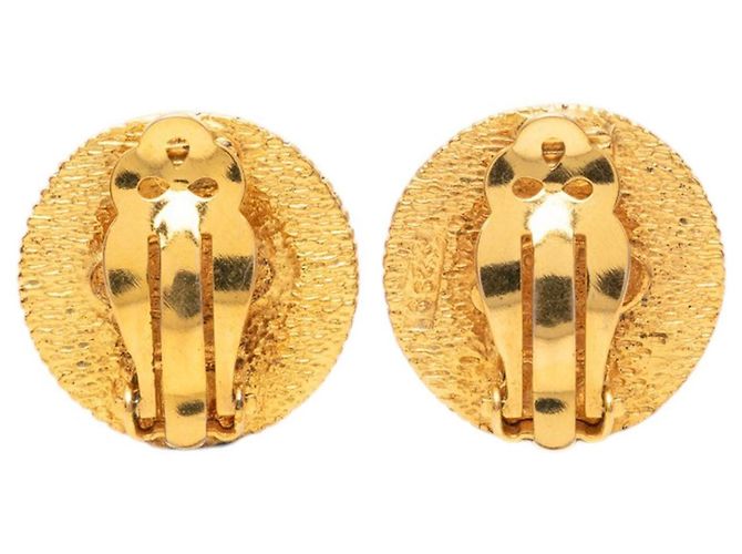 Orecchini a clip Chanel Round Floral Shield placcati oro D'oro - vista 2
