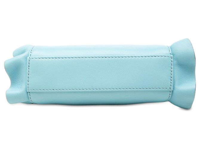 Borsa Satchel Fendi Micro Bicolor Nappa Waves Peekaboo blu - vista 3