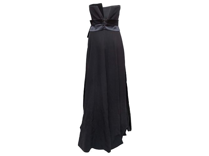 Trägerloses Abendkleid aus Samt und Seide in Navy Giorgio Armani Größe IT 40 - Ansicht 3