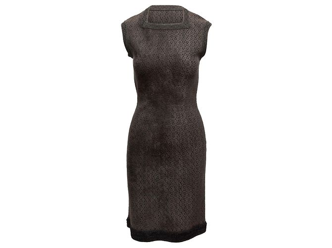 Alaïa Ärmelloses Strickkleid in Dunkelgrün Alaia Größe FR 40 - Ansicht 2