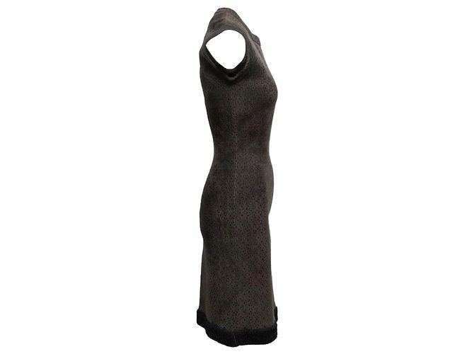 Alaïa Ärmelloses Strickkleid in Dunkelgrün Alaia Größe FR 40 - Ansicht 3