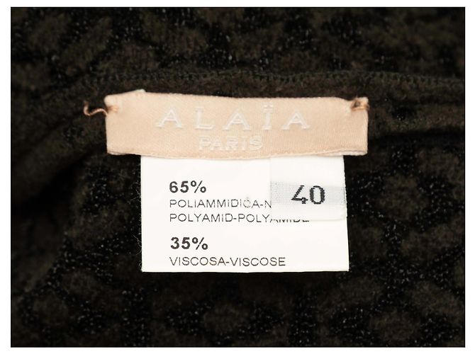 Alaïa Ärmelloses Strickkleid in Dunkelgrün Alaia Größe FR 40 - Ansicht 5