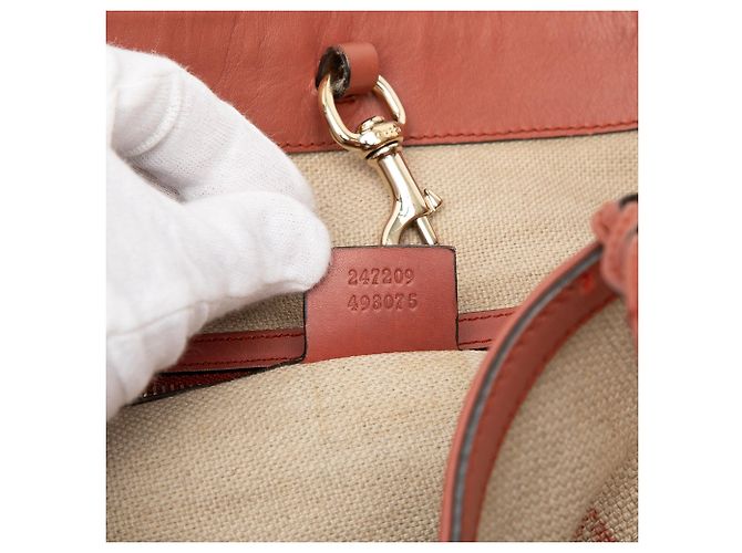 Tote Gucci Medium Canvas Craft Beige - vista 6