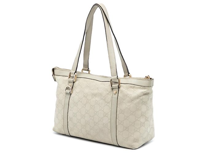 Tote Gucci Guccissima Abbey D Ring bianco - vista 2