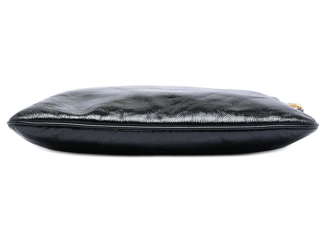 Borsa a tracolla Fendi in vernice increspato nero - vista 3