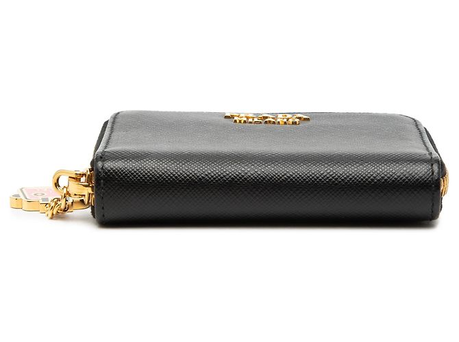 Portafoglio con zip in pelle Saffiano nero Prada - vista 3